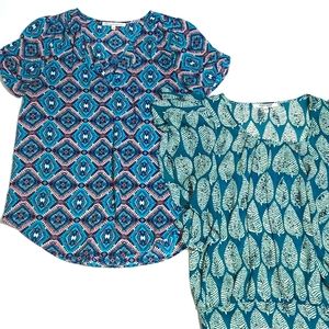 2 Fun Print Daniel Rainn Tops, size S